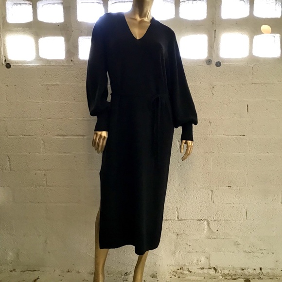 Sold on Tradesy VINCE V-NECK SLIT WOOL BLEND MIDI - Picture 3 of 8
